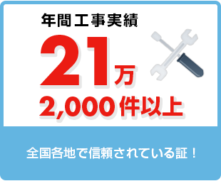 年間工事実績 21万2,000件以上